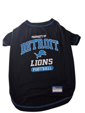 Detroit Lions NFL Pet Shirt XL Black "Property of Detroit Lions Football"